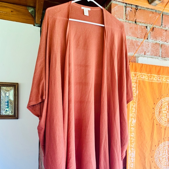 H&M Sweaters - H&M Light Knit Burnt-Orange Shrug Throw Sweater